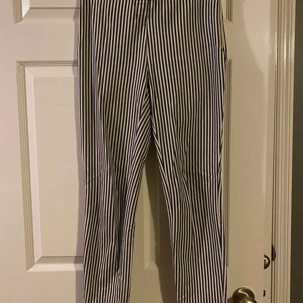 a new day Black and White Striped Ankle Pants
